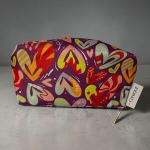 Clinique Purple Heart Motif Makeup Pouch NWT